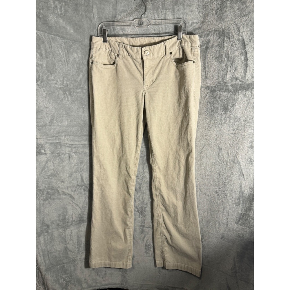 J.Crew Favorite Fit Corduroy Pants Cream Beige Stretch Bootcut Size 12R